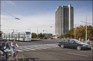 Visualisering af Ring 3 letbanen