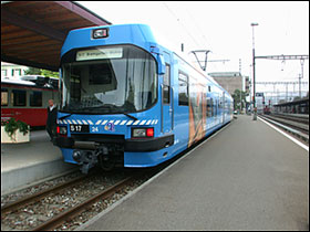 Letbanetog ved Dietikon station n&aelig;r Z&uuml;rich, Schweiz
Foto: Helge Bay d. 10.10.02